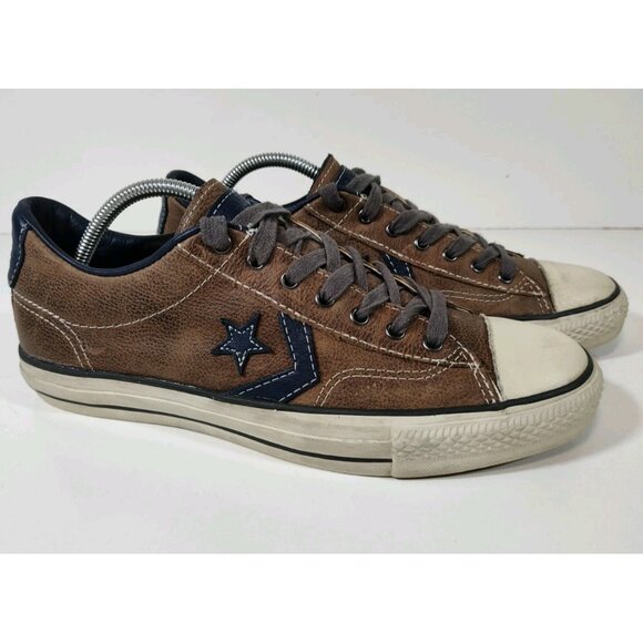 Converse x John Varvatos Distressed Leather All Star Shoes Men's 9 Brown 139738C - Picture 1 of 9